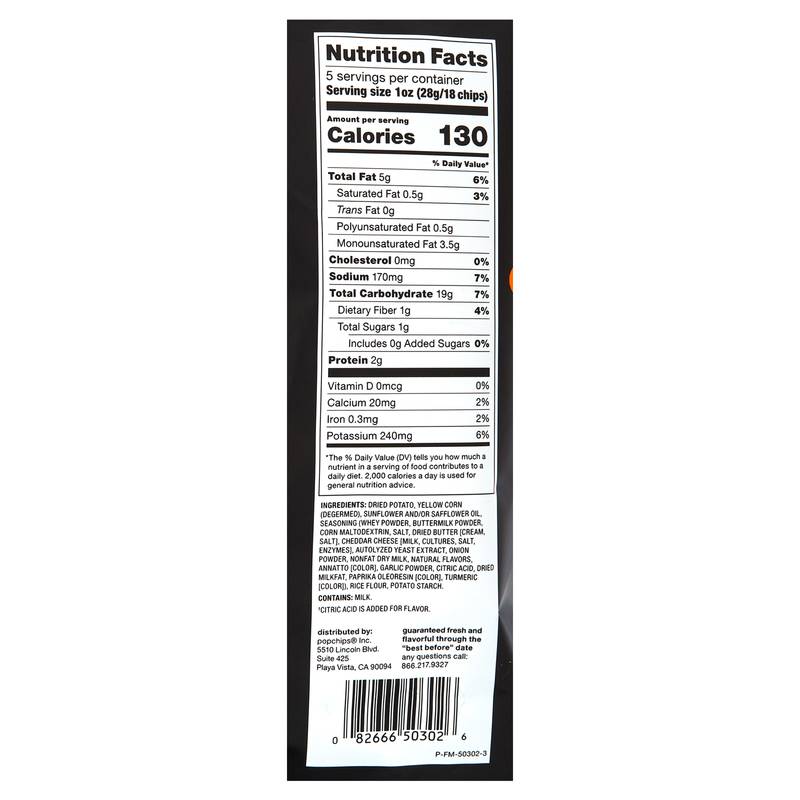 Popchips Ridges Cheddar & Sour Cream Potato Chips 5oz