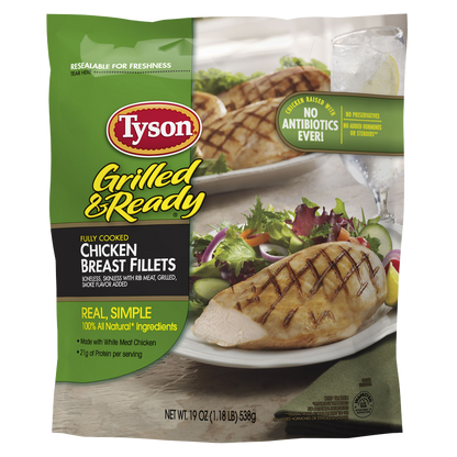 Tyson Grilled & Ready Frozen Chicken Breast Fillets 19oz
