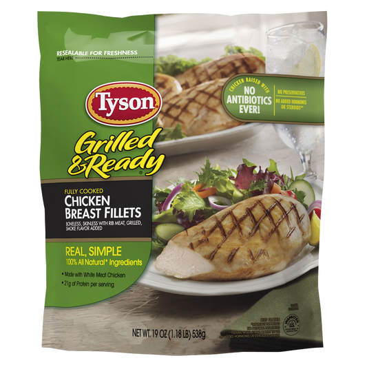 Tyson Grilled & Ready Frozen Chicken Breast Fillets 19oz