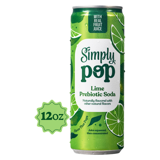 Simply Pop Lime Prebiotic Soda 12oz Can