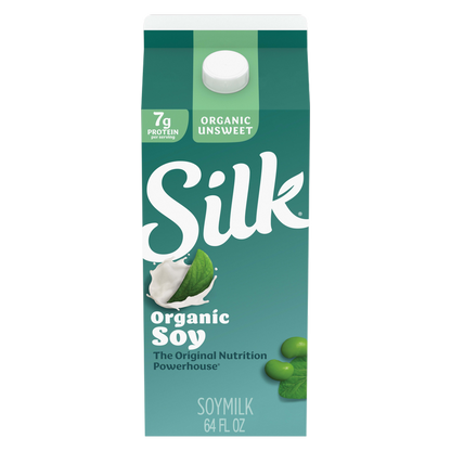 Silk Organic Unsweet Soy Milk 1/2 Gallon