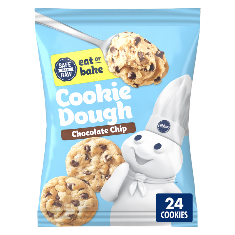 Pillsbury Ready to Bake Chocolate Chip Cookie Dough - 24ct/16oz