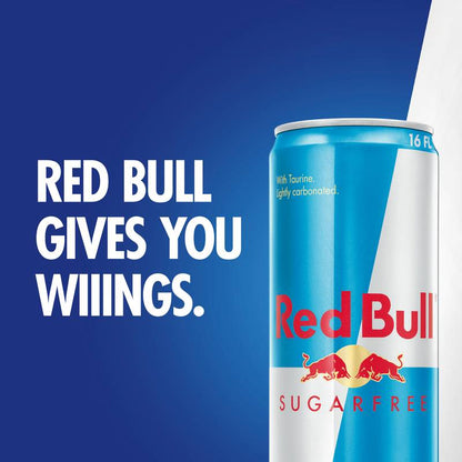 Red Bull Energy Drink Sugar Free 12pk 16oz Can- XL