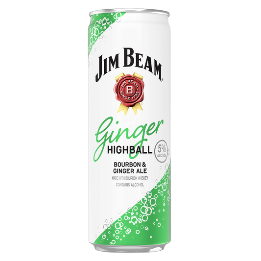 Jim Beam & Ginger Ale Highball 4pk 12oz Can 5% ABV