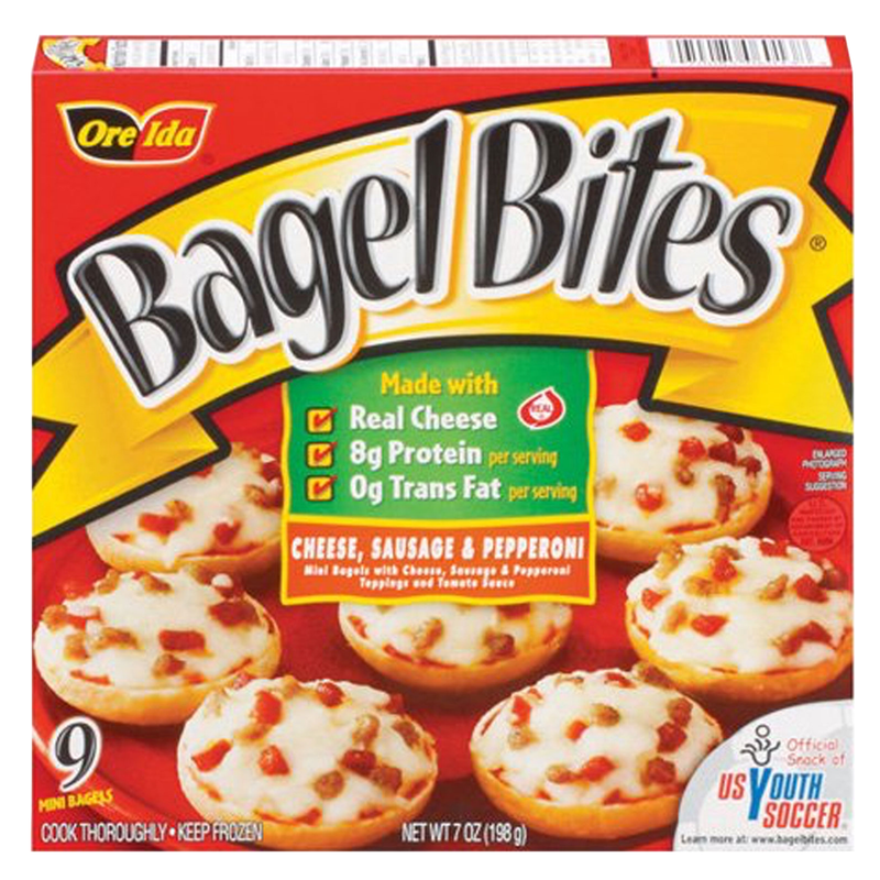 Bagel Bites Frozen Chse, Sausage & Pepperoni Pizza Snacks 9ct 7oz