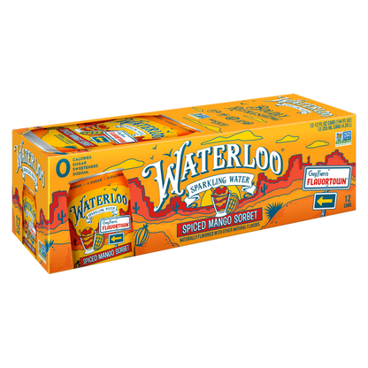 Waterloo Spiced Mango Sorbet Sparkling Water 12pk 12oz Can
