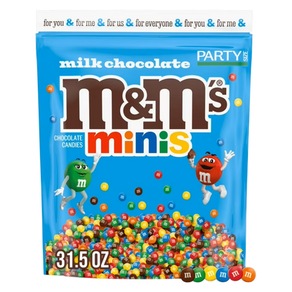 M&M's Minis Milk Chocolate Candy, Party Size, 31.5 oz