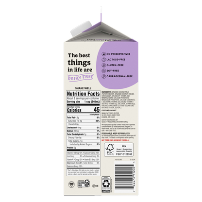 So Delicious Organic Unsweetened Vanilla Coconut Milk 64oz