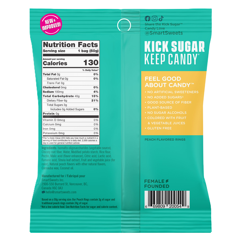 Smart Sweets Peach Rings 1.8oz