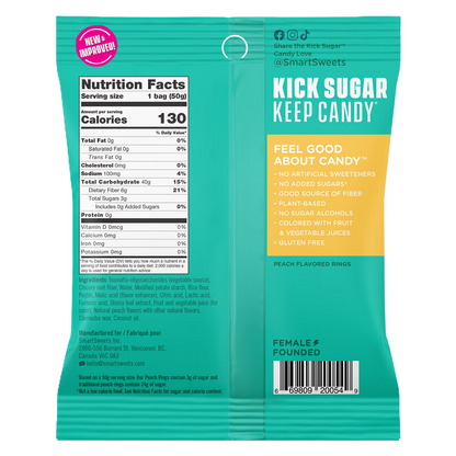 Smart Sweets Peach Rings 1.8oz