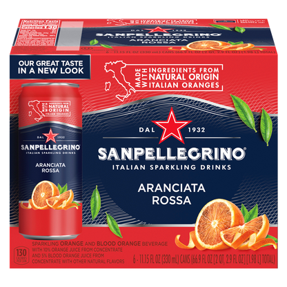 San Pellegrino Aranciata Rossa Blood Orange 6pk 11.15oz Can