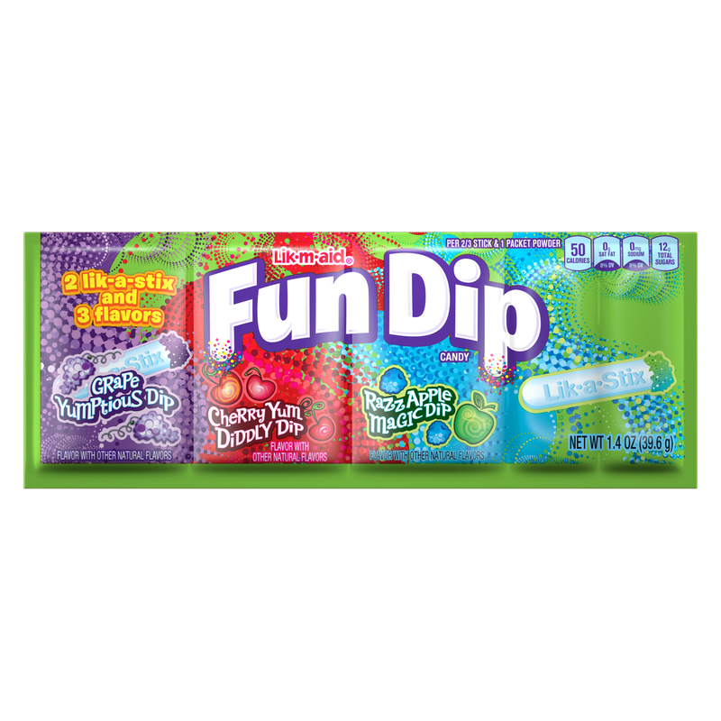 Fun Dip Grape/Cherry/Razz Apple 3 Flavor 1.4 oz