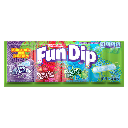 Fun Dip Grape/Cherry/Razz Apple 3 Flavor 1.4 oz