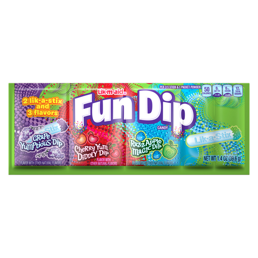 Fun Dip Grape/Cherry/Razz Apple 3 Flavor 1.4 oz