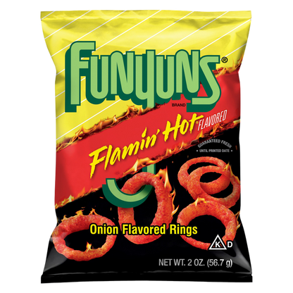 Funyuns Onion Flavored Rings Flamin' Hot Flavored 2 Oz