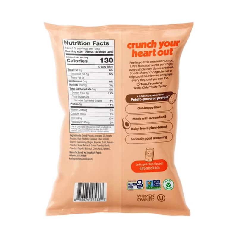 Snackish BBQ Bash Potato Crisps, 5 OZ