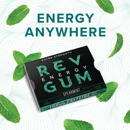 Rev Energy Spearmint Extra Strength Gum 6ct