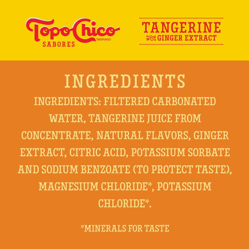 Topo Chico Sabores Tangerine with Ginger Extract Flavored Sparkling Water 8pk 12oz Can