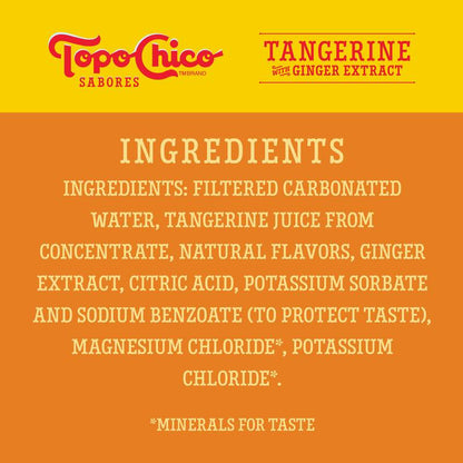 Topo Chico Sabores Tangerine with Ginger Extract Flavored Sparkling Water 8pk 12oz Can