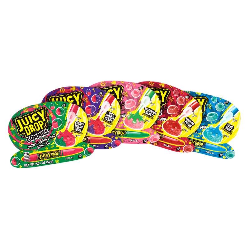 Juicy Drop Gummies Assorted Sweet Gummy Candy & Sour Gel Pen 1ct