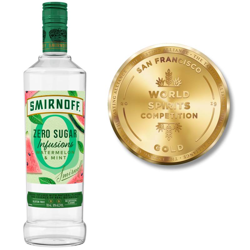 Smirnoff Zero Sugar Infusion Watermelon & Mint Vodka 750ml
