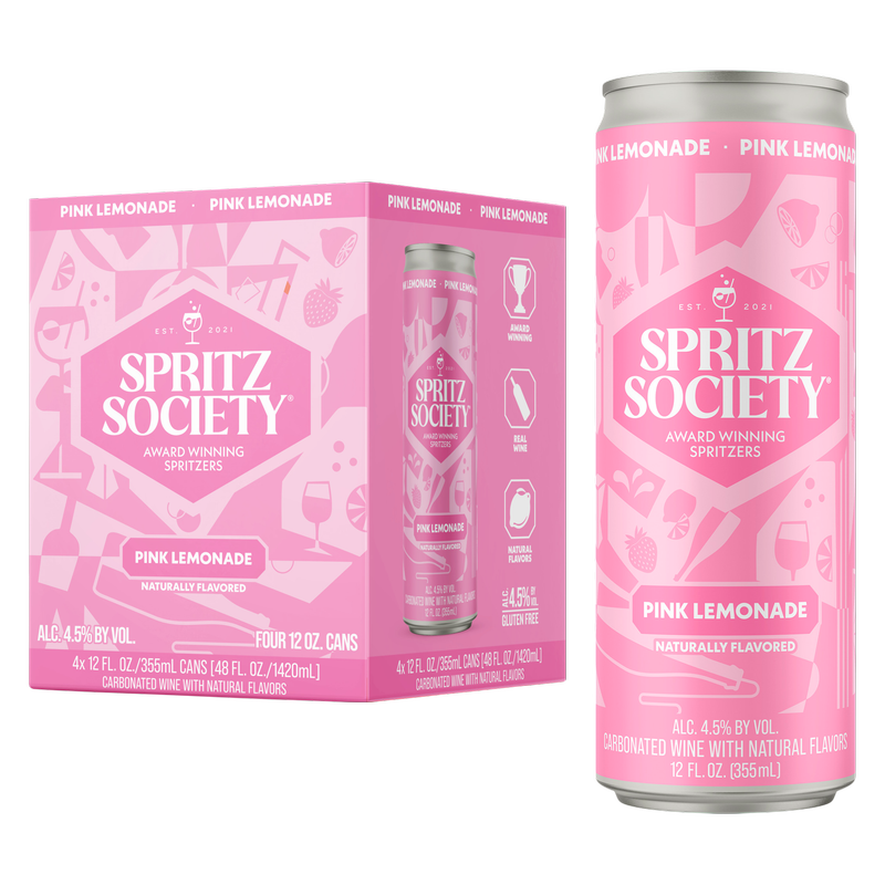 Spritz Society Pink Lemonade 4pk 12oz Cans 4.5% ABV
