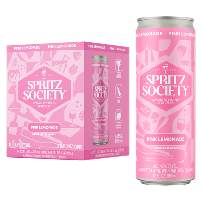 Spritz Society Pink Lemonade 4pk 12oz Cans 4.5% ABV