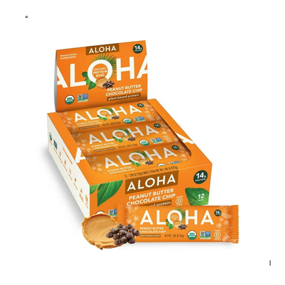 Aloha Peanut Butter Chocolate Chip Protein Bar 12 ct