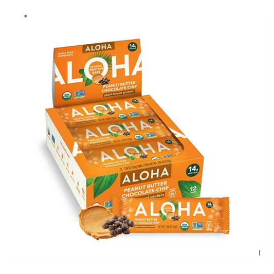 Aloha Peanut Butter Chocolate Chip Protein Bar 12 ct