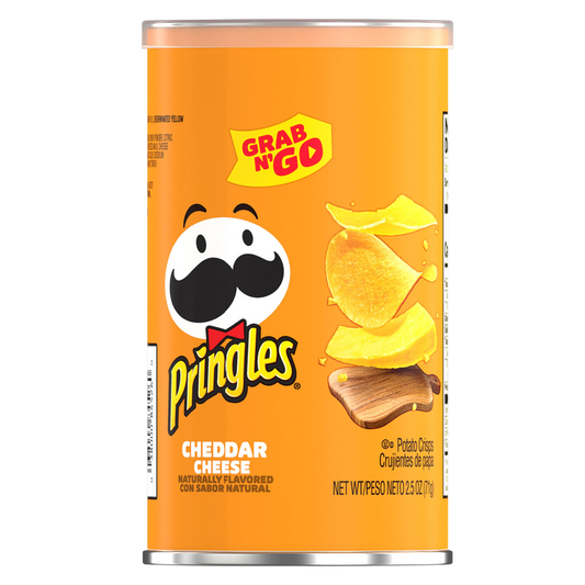 Pringles Potato Crisps Chips Cheddar Cheese 2.5oz Grab N' Go