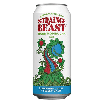 Strainge Beast Hard Kombucha Blueberry Acai Sweet Basil Single 16oz Can