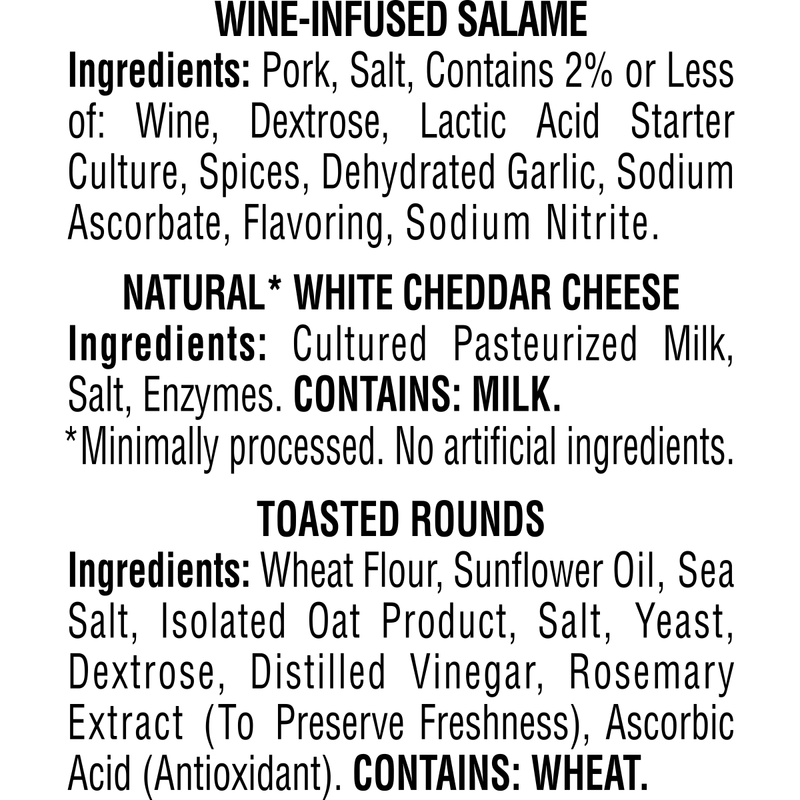 Hillshire Snacking Protein Small Plates Wine-Infused Salame & White Cheddar Cheese - 2.76oz