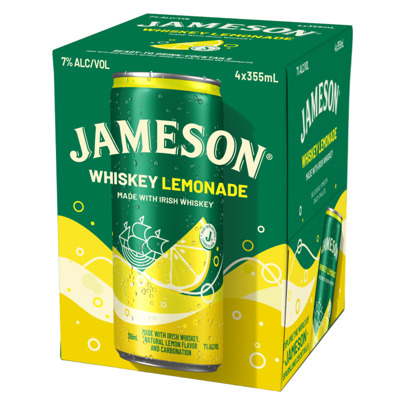 Jameson Lemonade Irish Whiskey Cocktail 4pk 12oz Cans 7% ABV