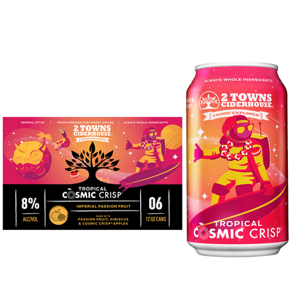 2 Towns Ciderhouse Tropical Cosmic Crisp 6pk 12oz Can 8.0% ABV