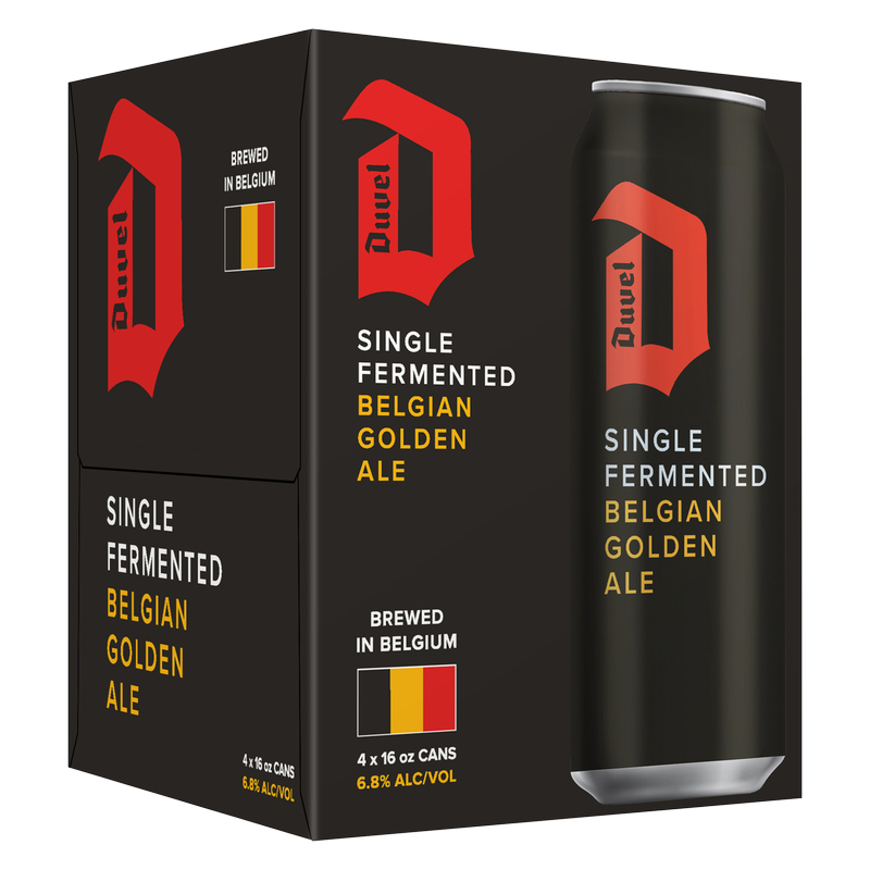 Duvel Single Fermented Belgian Golden Ale 4pk 16oz Can 6.8% ABV