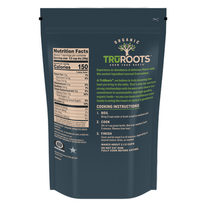 TruRoots Organic Green Sprouted Lentils 10oz