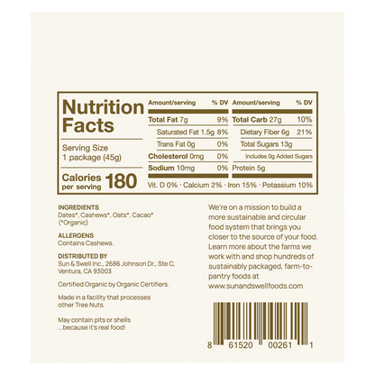 Sun & Swell Fudge Brownie Energy Bites 1.6oz Bag