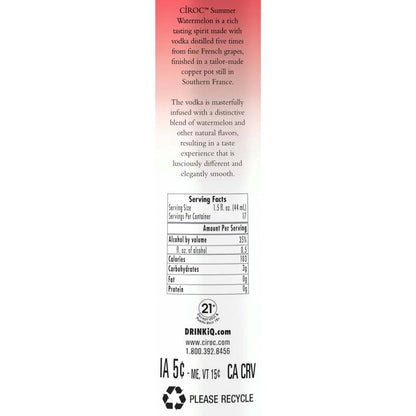Ciroc Summer Watermelon Vodka 750ml (70 Proof)