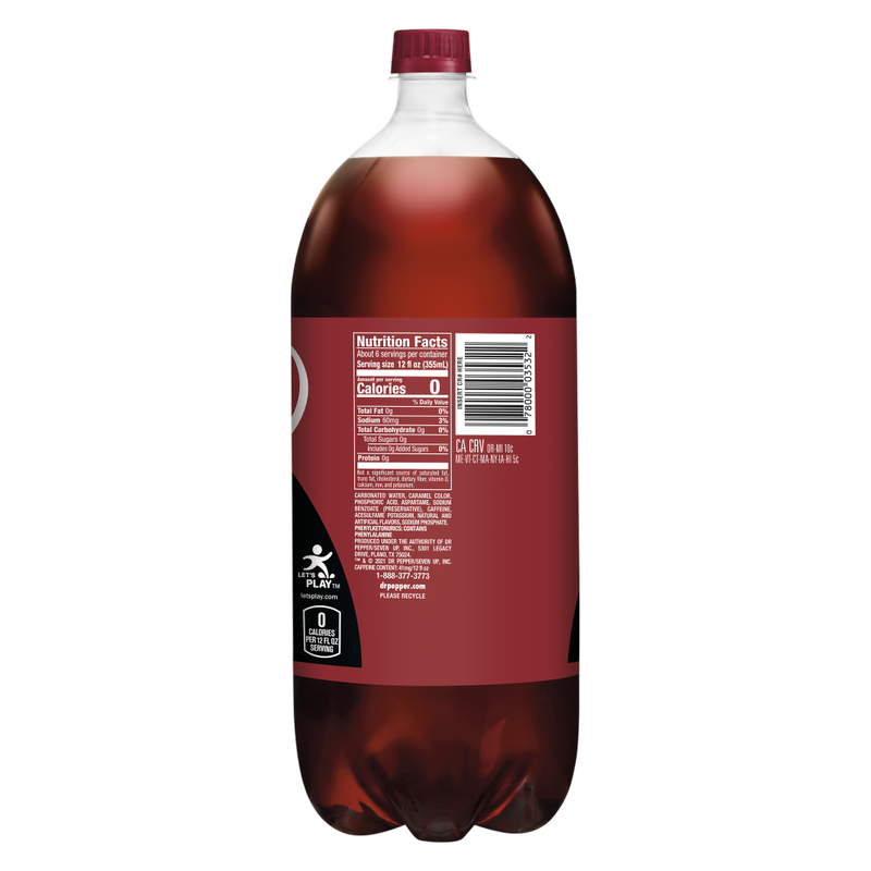 Dr Pepper Zero Sugar 2L Btl