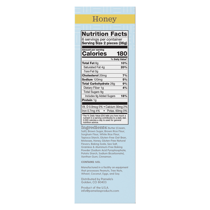 Pamela's Gluten Free Honey Grahams 7.5oz box