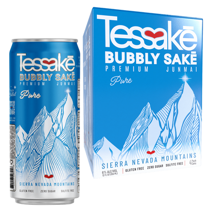 Tessake Sparkling Sake 4pk 12oz Can 6% ABV