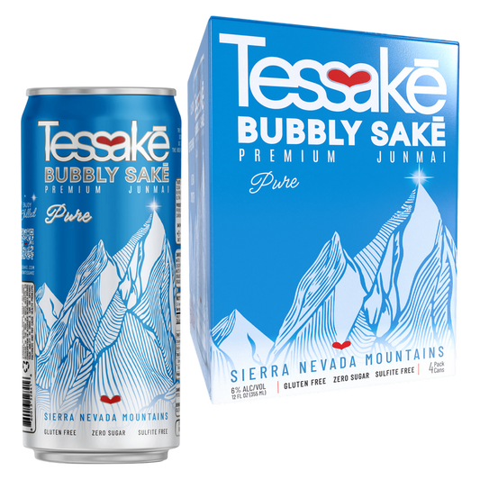 Tessake Sparkling Sake 4pk 12oz Can 6% ABV
