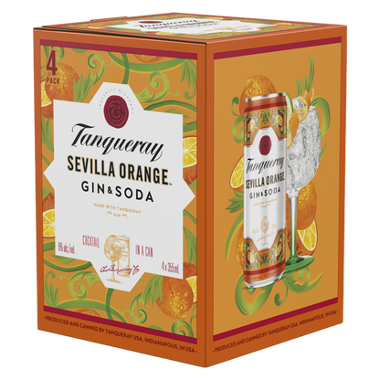 Tanqueray Sevilla Orange Gin & Soda Cocktail 4pk 12oz Cans 6% ABV