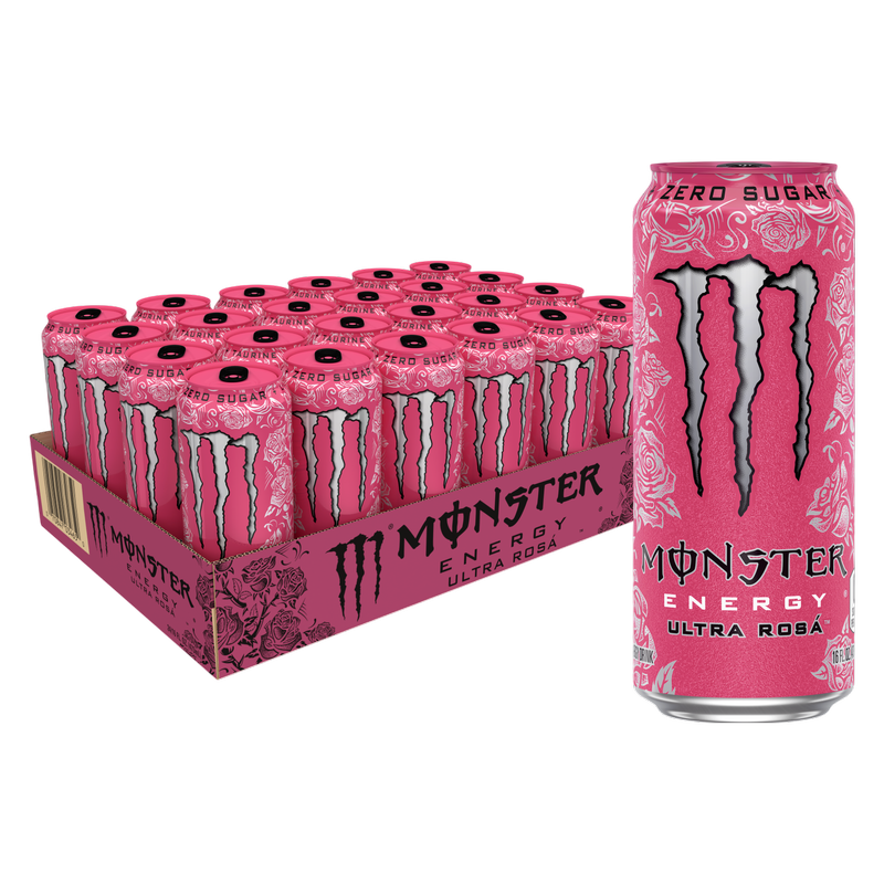 Monster Zero Ultra Rosa Energy 24pk 16oz Can- XL