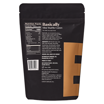 Basically Premium Milk Chocolate Mini Waffle Cones