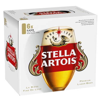 Stella Artois 6pk 12oz Can 5.0% ABV