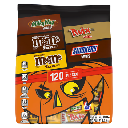 120 pieces, Halloween Chocolate Variety Mix, 46.19oz