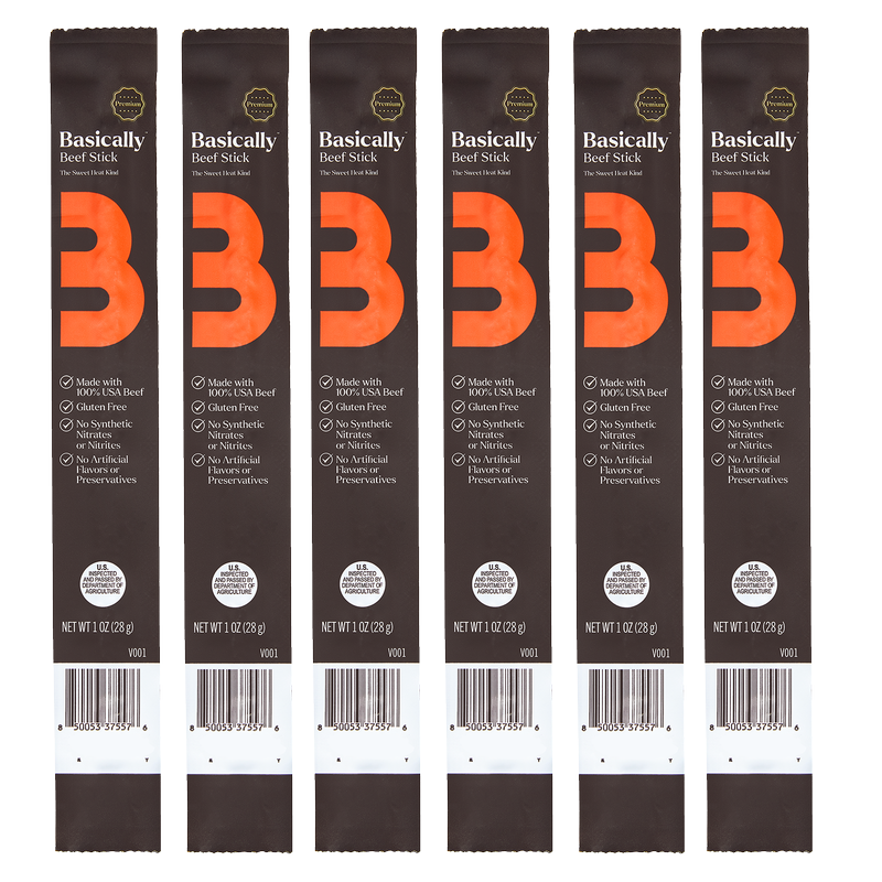 Basically Premium Sweet Heat Beef Sticks, 6ct