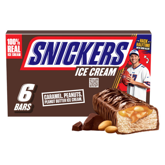SNICKERS Ice Cream, Chocolatey Caramel Peanut Butter Ice Cream Bars, 6ct