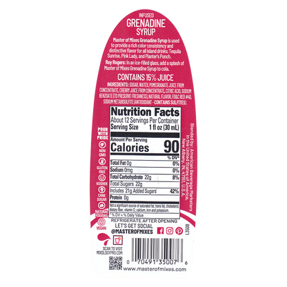 Master Of Mixes Grenadine 375mL Btl